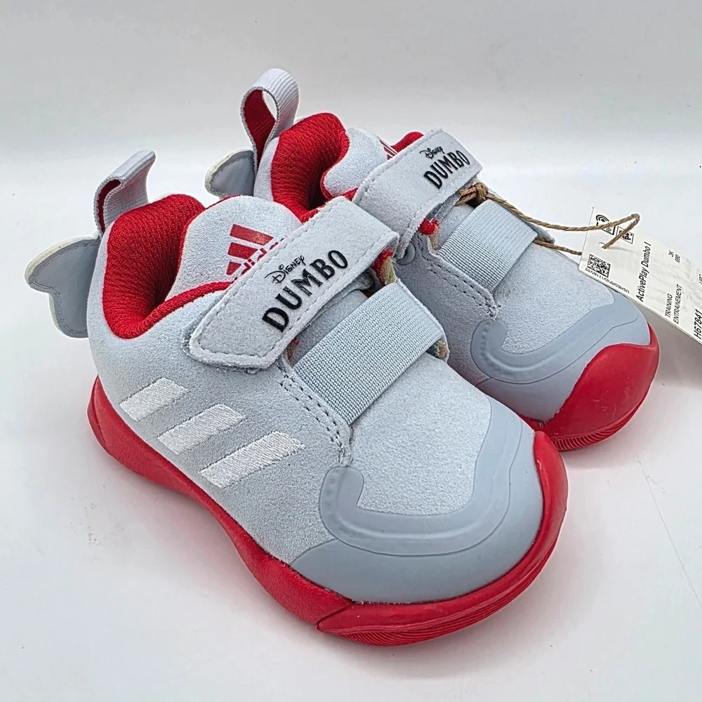 Adidas ActivePlay Dumbo Disney Infant Sneakers Grey Red Size 4K